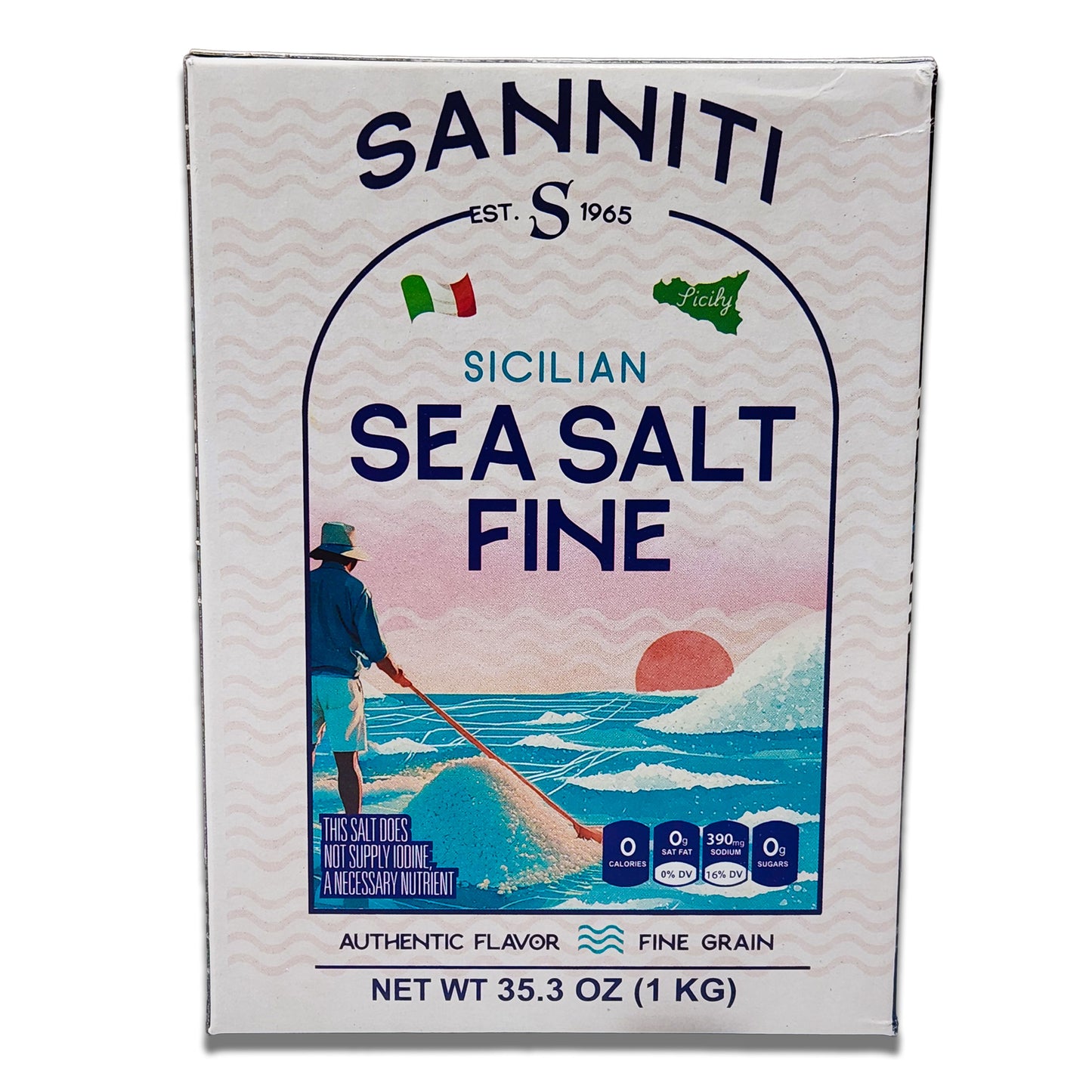 Sanniti Sicilian Sea Salt Fine – 2.2 lb (1kg)