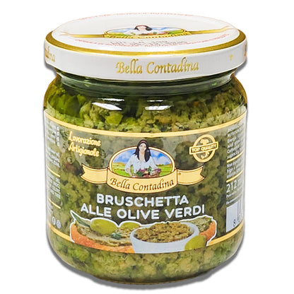 Bella Contadina Artisanal Green Olives Bruschetta Spread - Imported from Italy