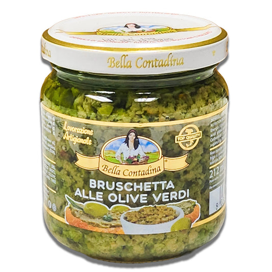 Bella Contadina Artisanal Green Olives Bruschetta Spread - Imported from Italy