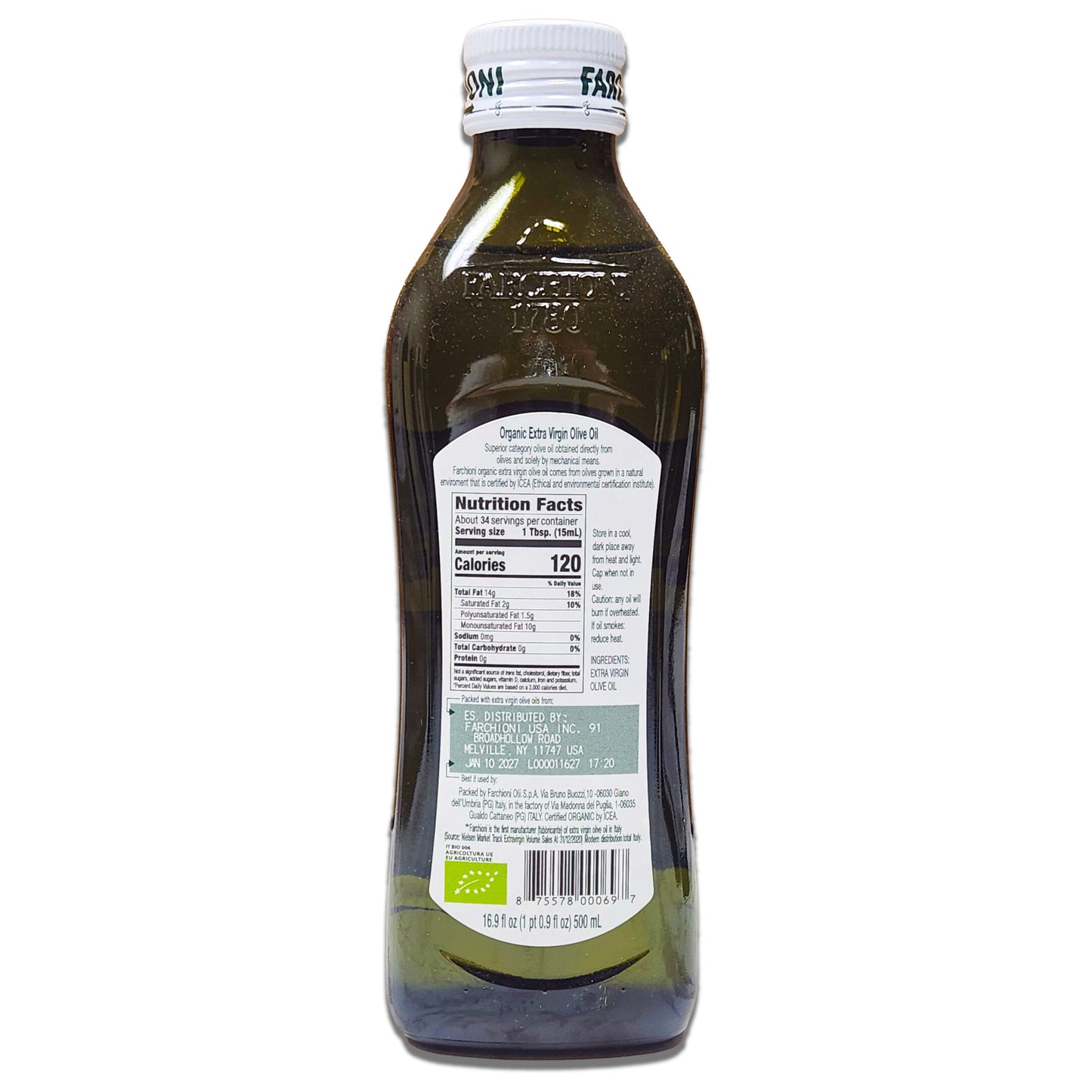 Farchioni ORGANIC Extra Virgin Olive Oil - 500ml