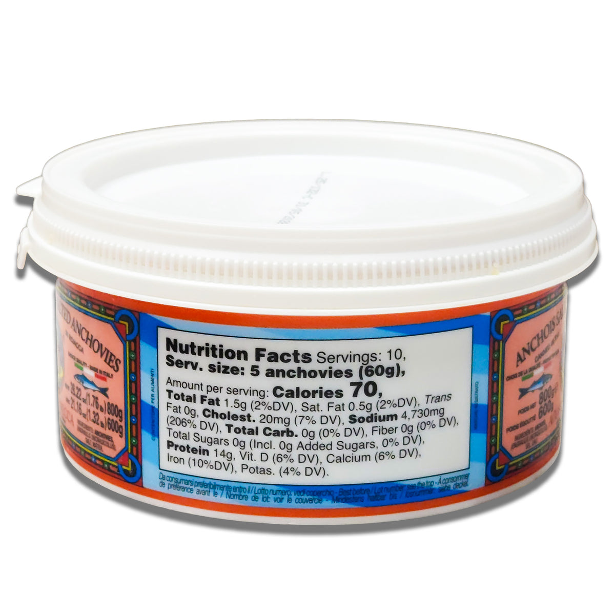 Agostino Recca Salt-Packed Whole Anchovies 800g – Traditional Sicilian Acciughe Sotto Sale