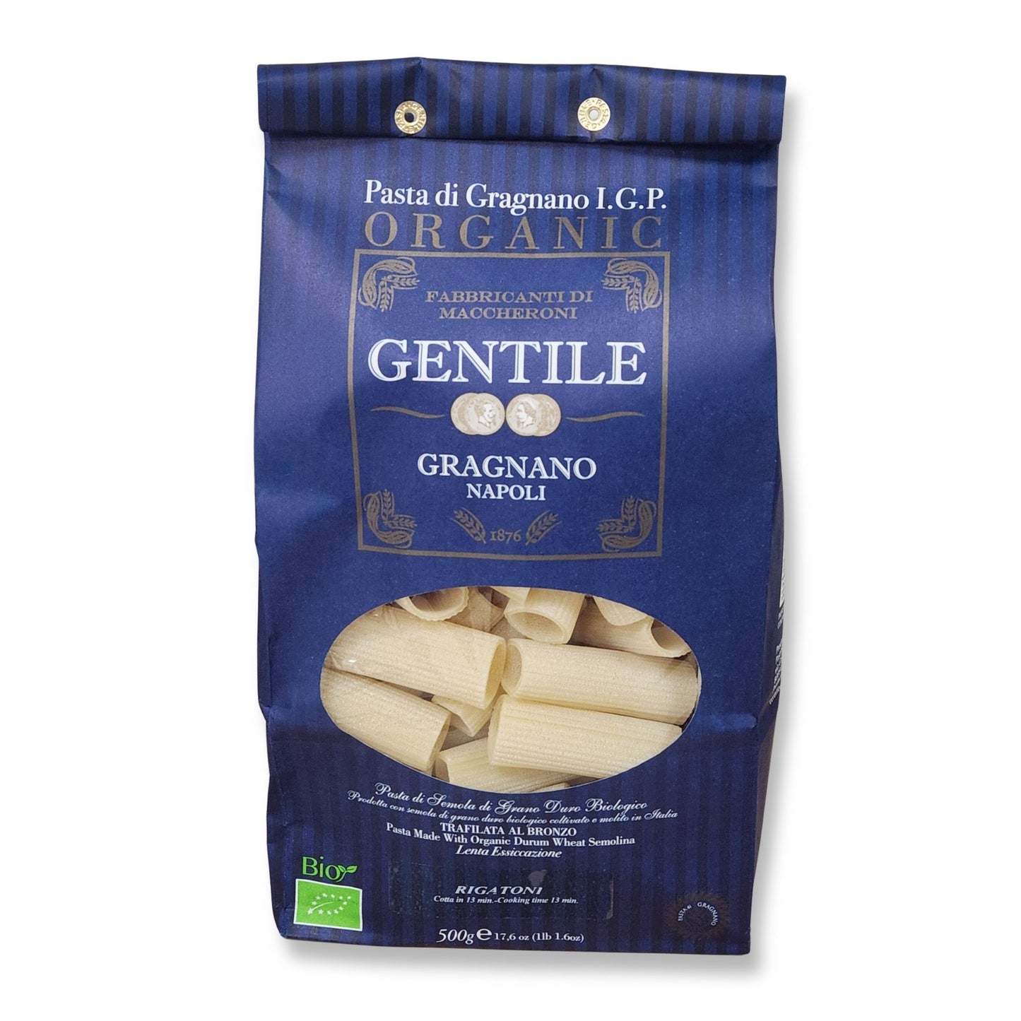 Gentile Organic Rigatoni Pasta di Gragnano I.G.P. – 17.6 oz (500g)