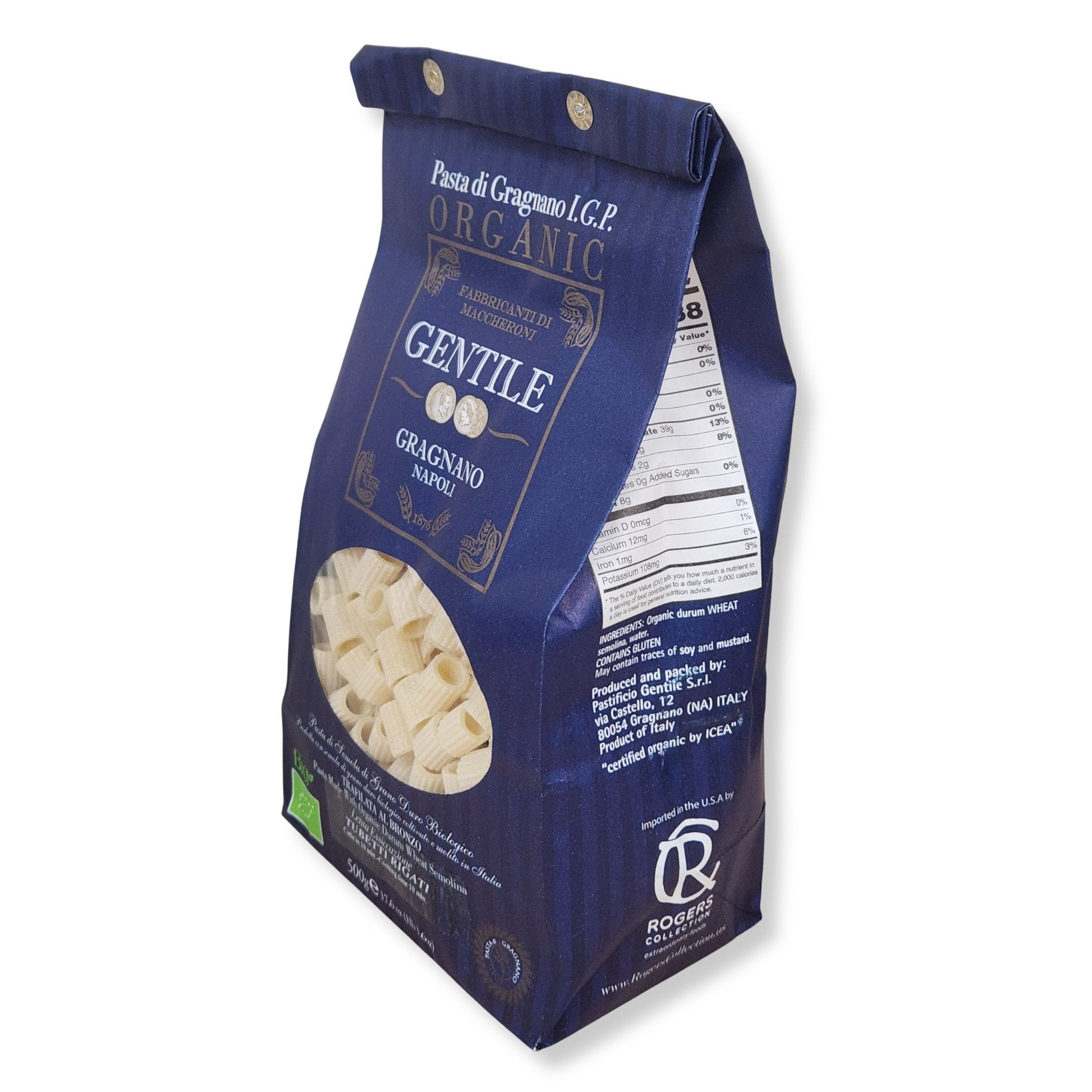 Gentile Organic Tubetti Rigati Pasta di Gragnano I.G.P. – 17.6 oz (500g)