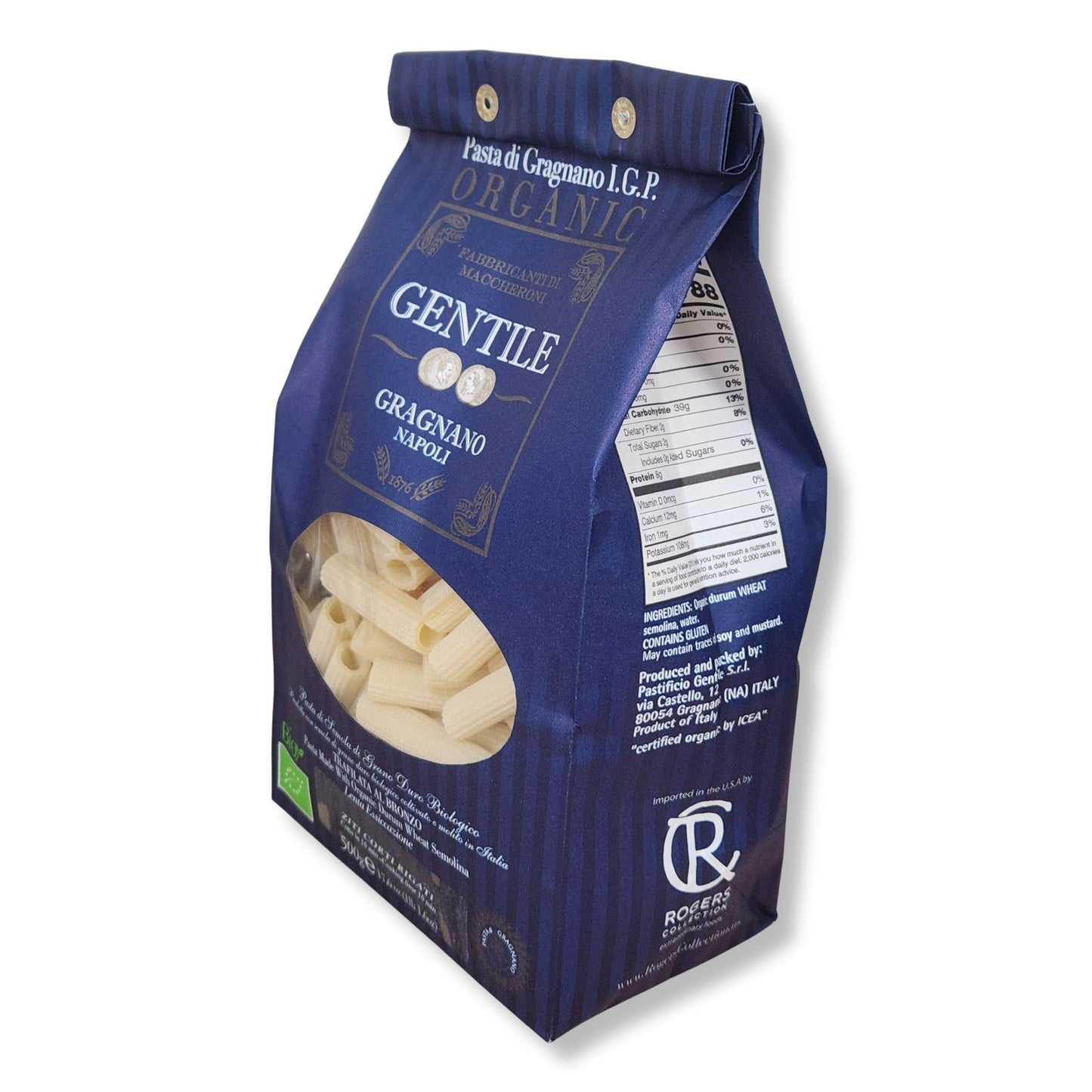 Gentile Organic Ziti Corti Rigati Pasta di Gragnano I.G.P. – 17.6 oz (500g)