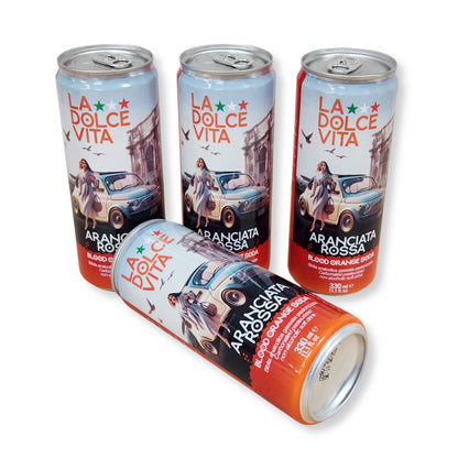 La Dolce Vita Blood Orange (Aranciata Rossa) Soda – 11.1 fl oz (330ml) | 4 Pack