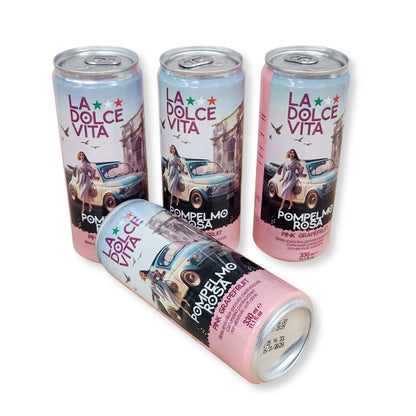 La Dolce Vita Pompelmo Rosa (Pink Grapefruit) Soda – 11.1 fl oz (330ml) | 4 Pack