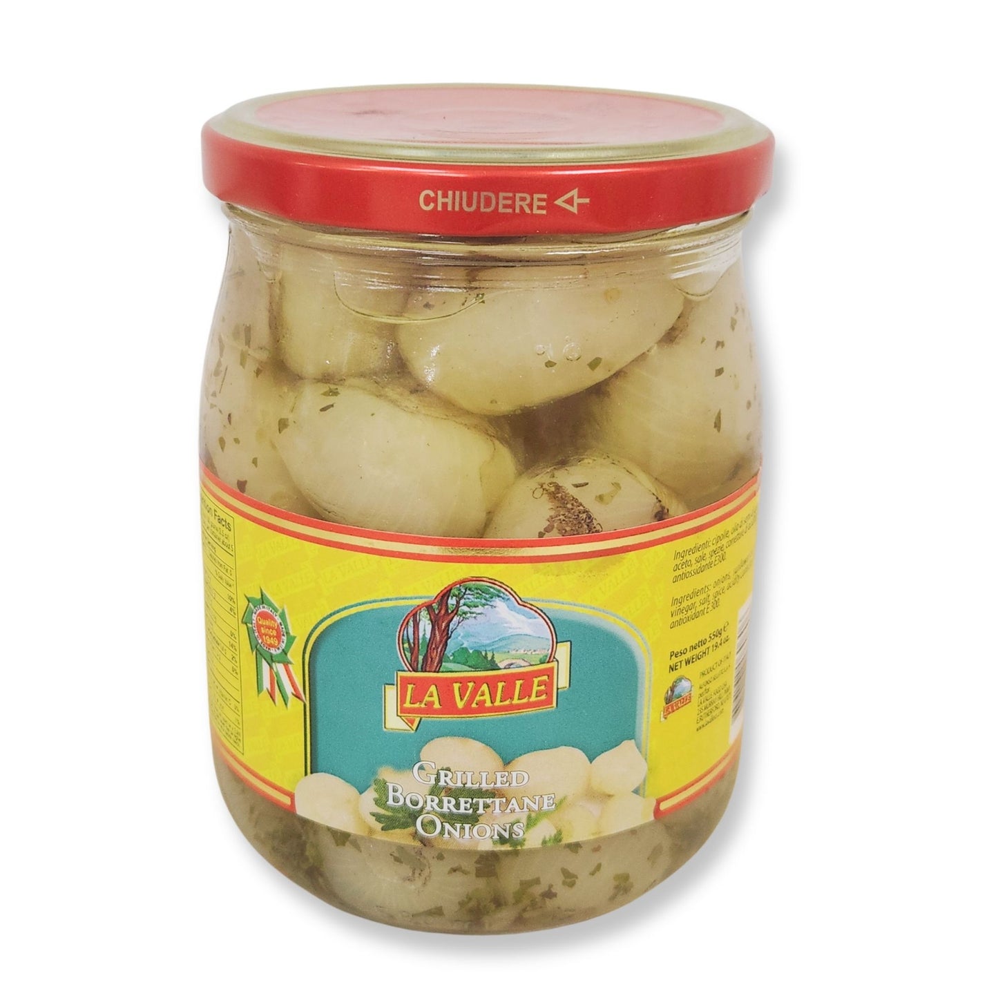 La Valle Grilled Borettane Onions in Oil – 19.4 oz (550g)
