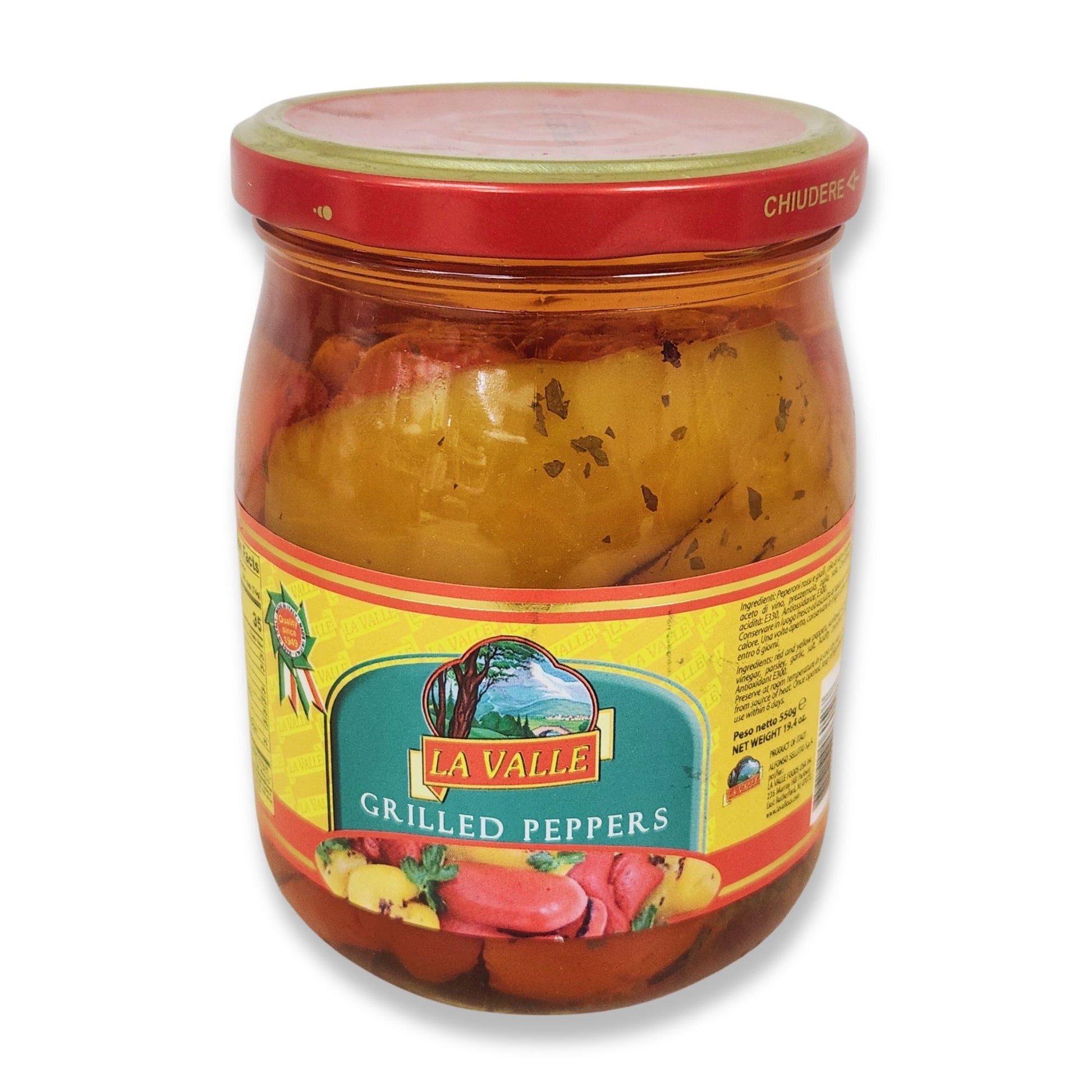 La Valle Grilled Peppers in Oil – 19.4 oz (550g)