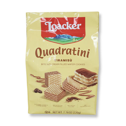 Loacker Quadratini Tiramisù Cube Wafers – 7.76 oz (220g)