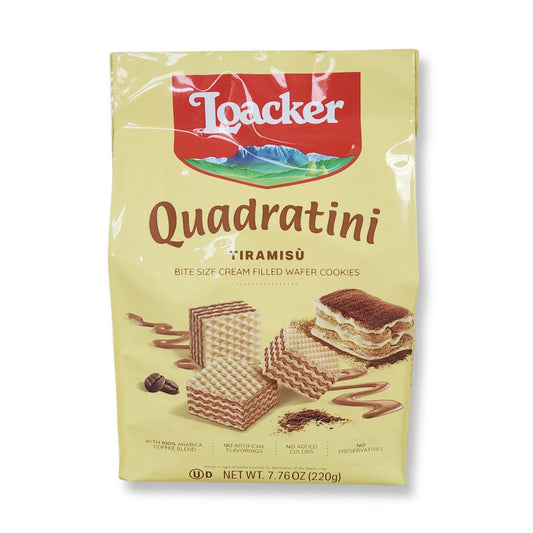 Loacker Quadratini Tiramisù Cube Wafers – 7.76 oz (220g)