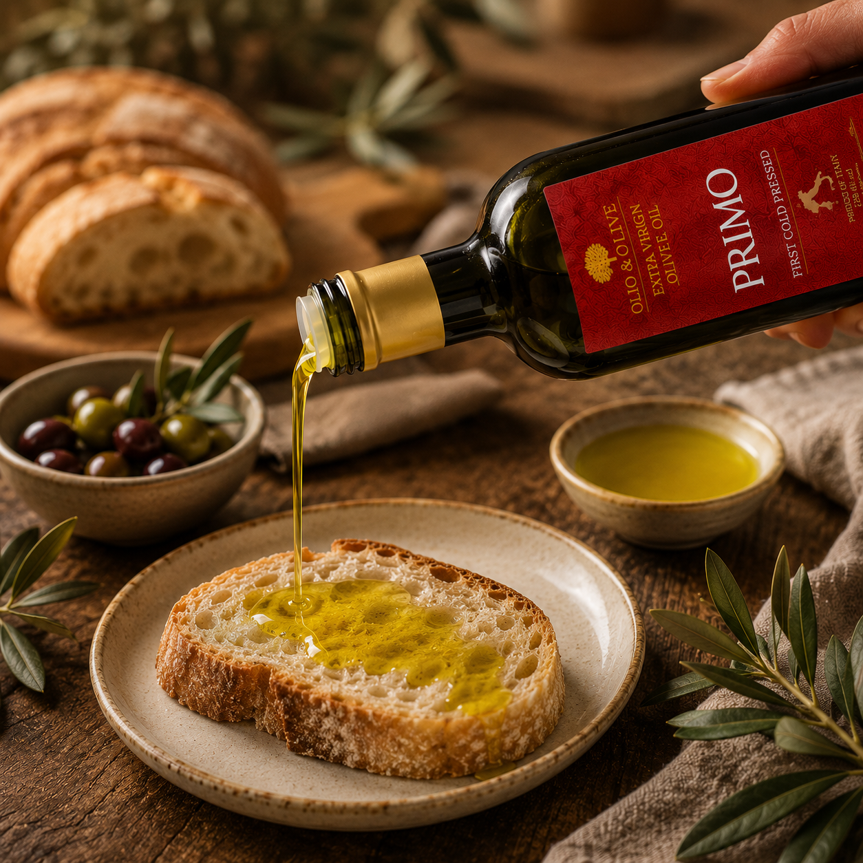 Olio&Olive Primo Sicilian Extra Virgin Olive Oil | 100% Early Harvest Tonda Iblea | 750ml