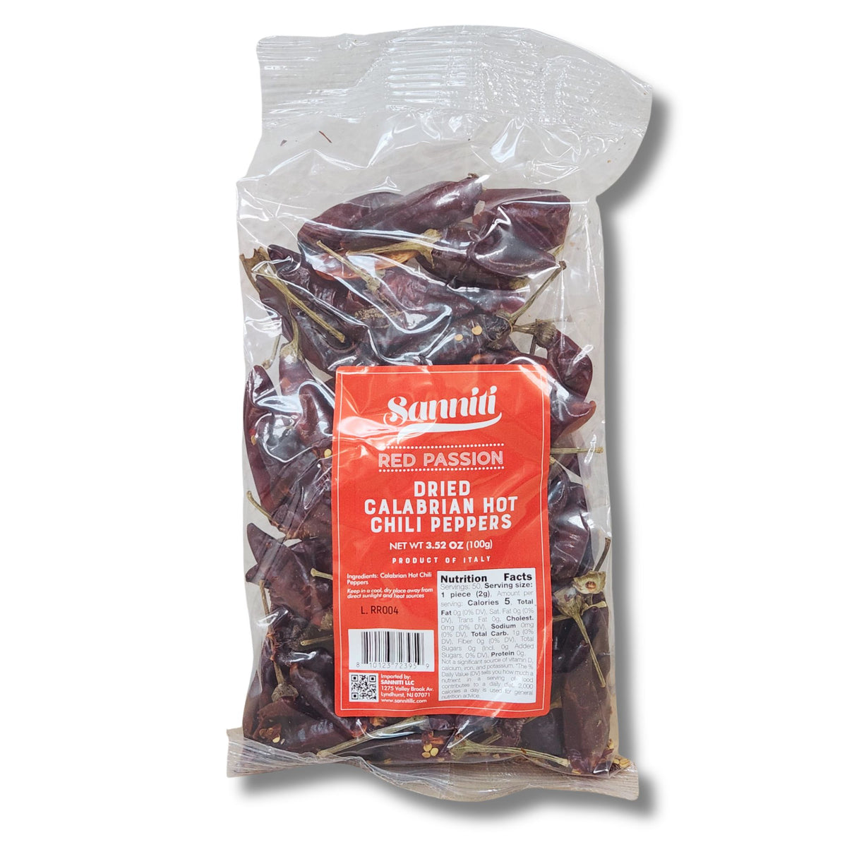 Sanniti Dried Calabrian Hot Chili Peppers