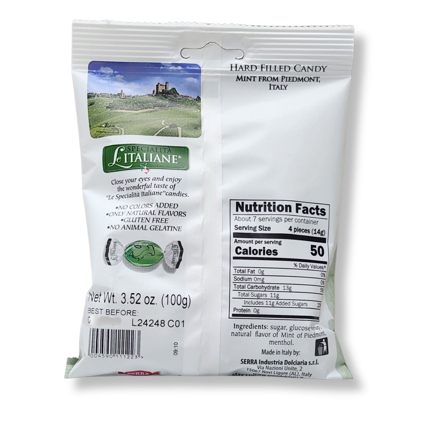 Serra Specialità Le Italiane Mint from Piedmont Filled Hard Candy – 3.52 oz (100g)