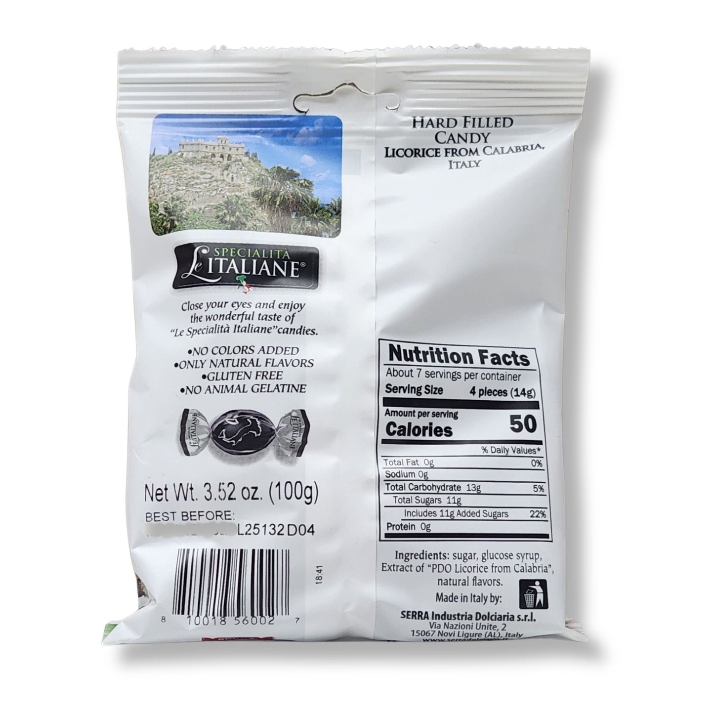 Serra Specialità Le Italiane Licorice from Calabria Filled Hard Candy – 3.5 oz (100g)