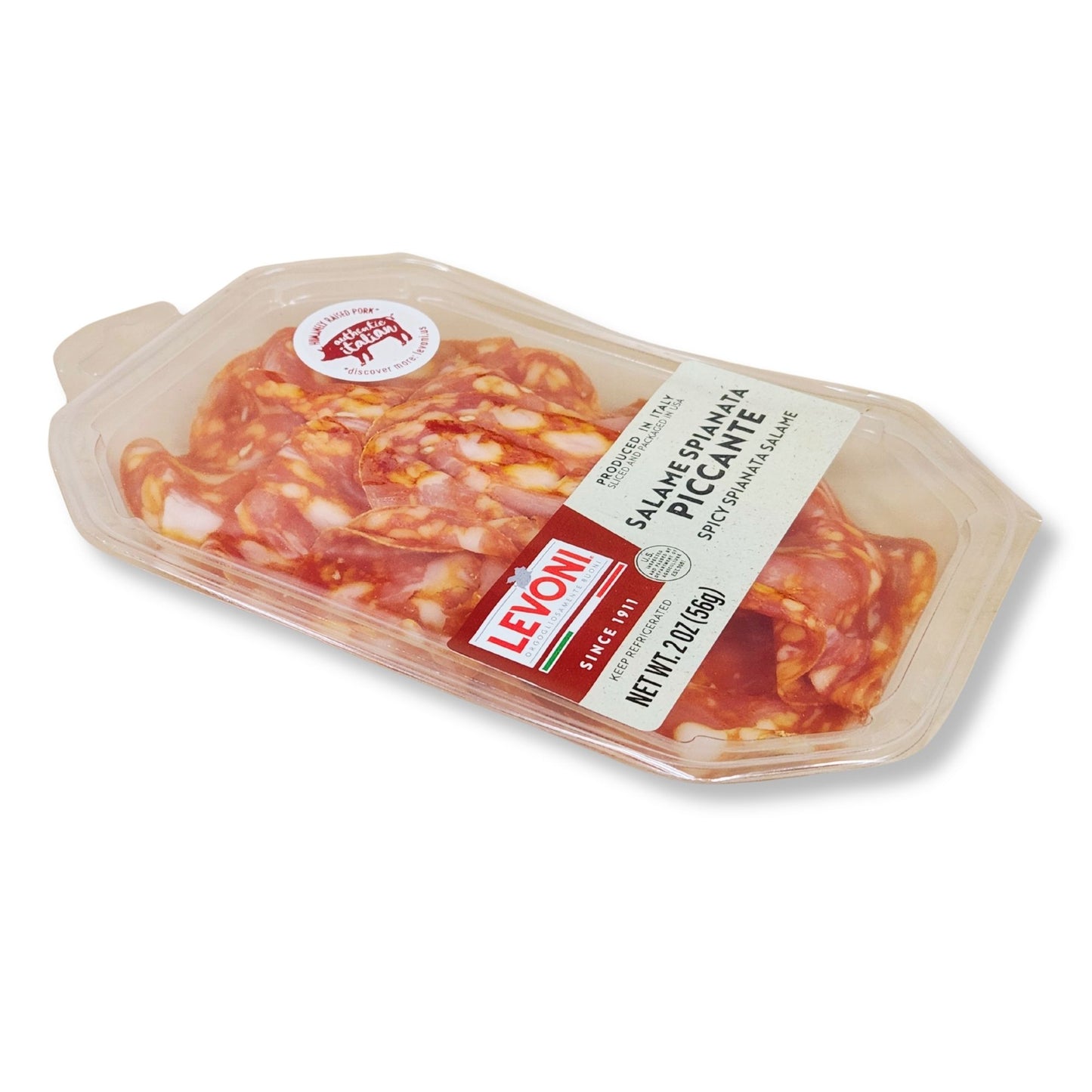 Levoni Sliced Spianata Piccante – 2 oz (56g) Tray