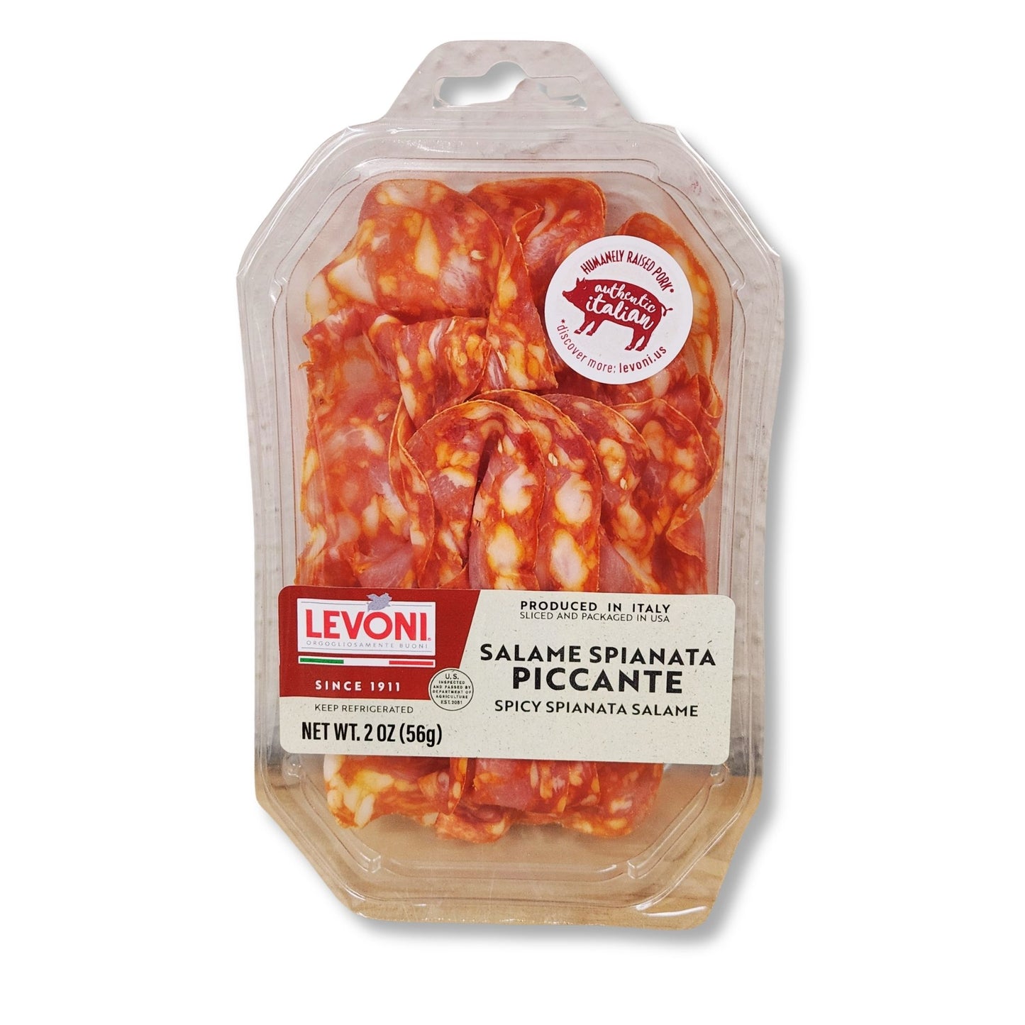 Levoni Sliced Spianata Piccante – 2 oz (56g) Tray