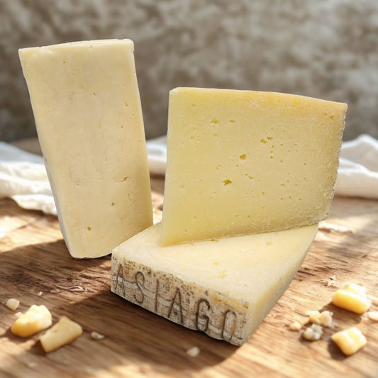 Italian Asiago Cheese Sampler - Monti Trentini Asiago Fresco DOP, Stagionato DOP & Vecchio DOP (3 × 7oz Wedges)