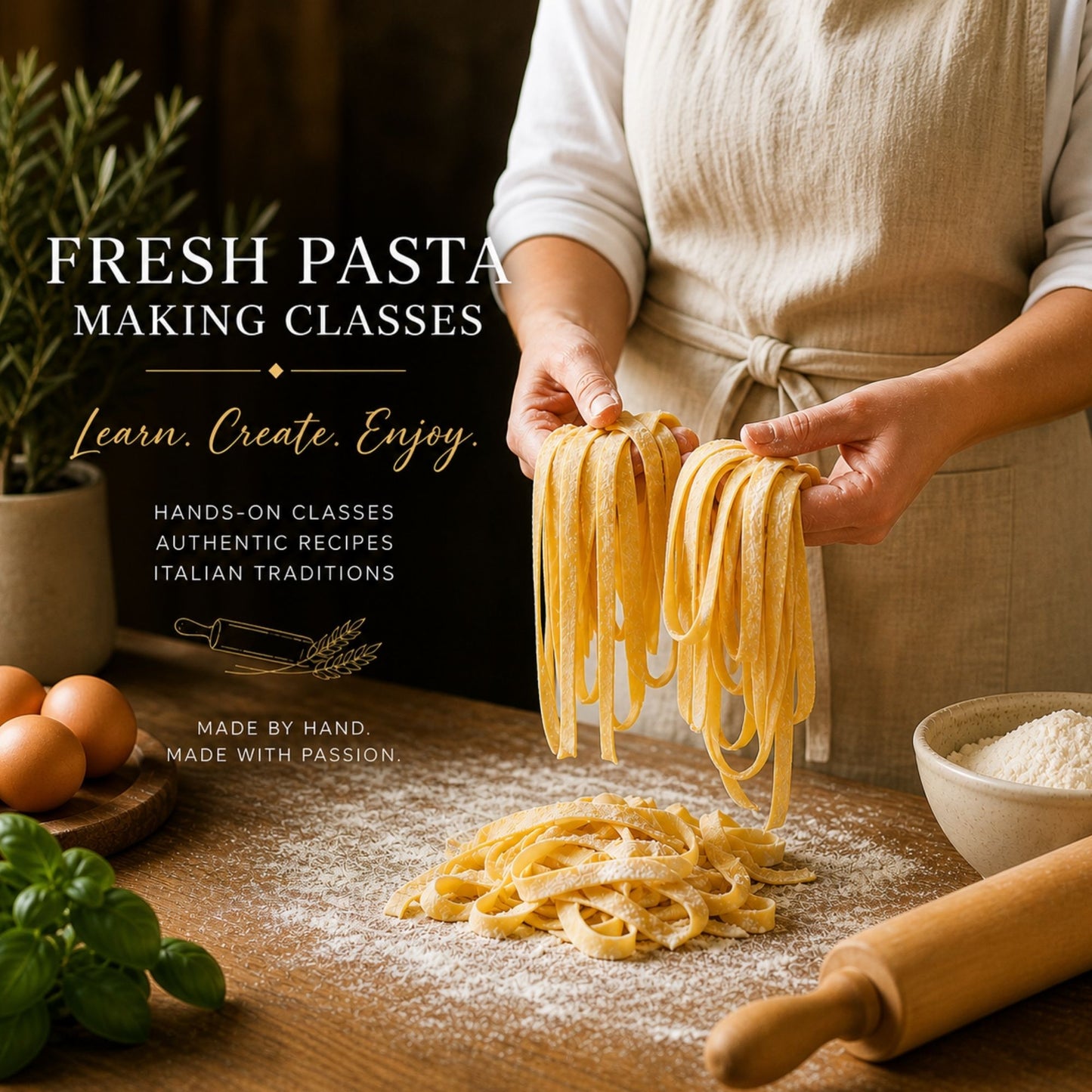 Fresh Pasta Workshop (Dallas) – Small Group Italian Experience